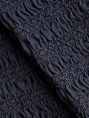 SUPERDRY Blue Smocked Jersey Bandeau Top - Image 7 of 7