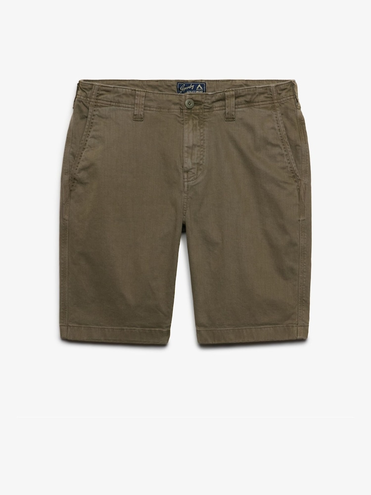 SUPERDRY Green Utility Chino Shorts - Image 6 of 6