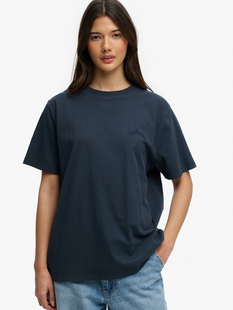 Superdry Blue Essential Logo Loose T-Shirt - Image 1 of 6