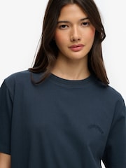 Superdry Blue Essential Logo Loose T-Shirt - Image 4 of 6