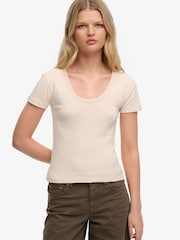 Superdry Pink Athletic Essentials Striped Short Sleeve Top - Image 1 of 5