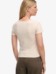 Superdry Pink Athletic Essentials Striped Short Sleeve Top - Image 2 of 5