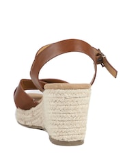 Pavers Brown Wide Fit Espadrille Wedge Sandals - Image 3 of 5