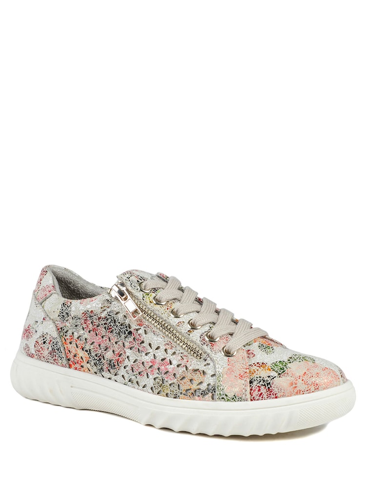 Pavers Floral Casual Breathable Zip Trainers - Image 1 of 5