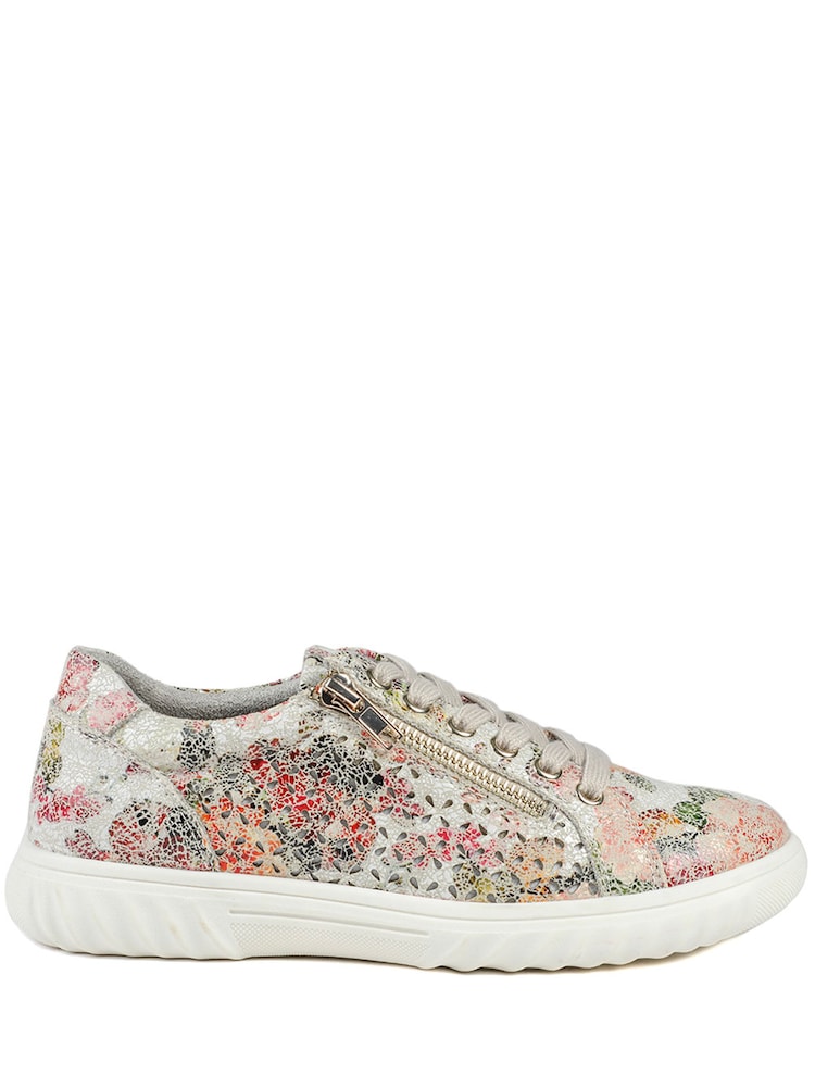 Pavers Floral Casual Breathable Zip Trainers - Image 2 of 5