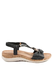 שחור - Pavers Wide Fit Wedge Heel Elasticated Sandals - תמונה 2 מתוך 5