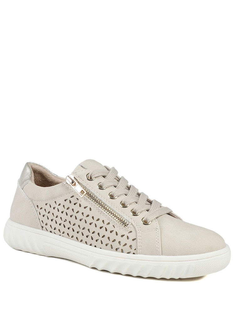 Pavers Beige Casual Breathable Zip Trainers - Image 1 of 5 Pavers Beige Casual Breathable Zip Trainers - Image 1 of 5