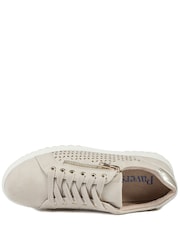 Pavers Beige Casual Breathable Zip Trainers - Image 4 of 5