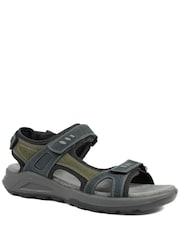 Pavers Navy Blue/Green Dual Fasten Comfort Sandals - Image 1 of 5