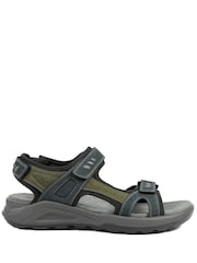 Pavers Navy Blue/Green Dual Fasten Comfort Sandals - Image 2 of 5