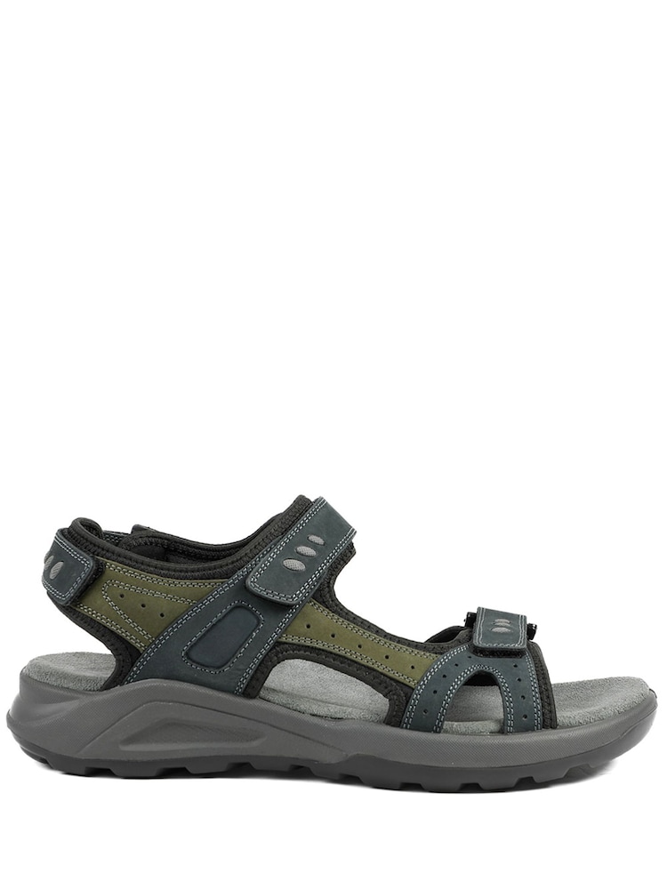 Pavers Navy Blue/Green Dual Fasten Comfort Sandals - Image 2 of 5 Pavers Navy Blue/Green Dual Fasten Comfort Sandals - Image 2 of 5