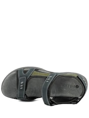 Pavers Navy Blue/Green Dual Fasten Comfort Sandals - Image 4 of 5