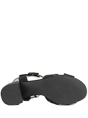黑色 - Pavers Elegant Block Heeled Sandals - 圖片 4/5