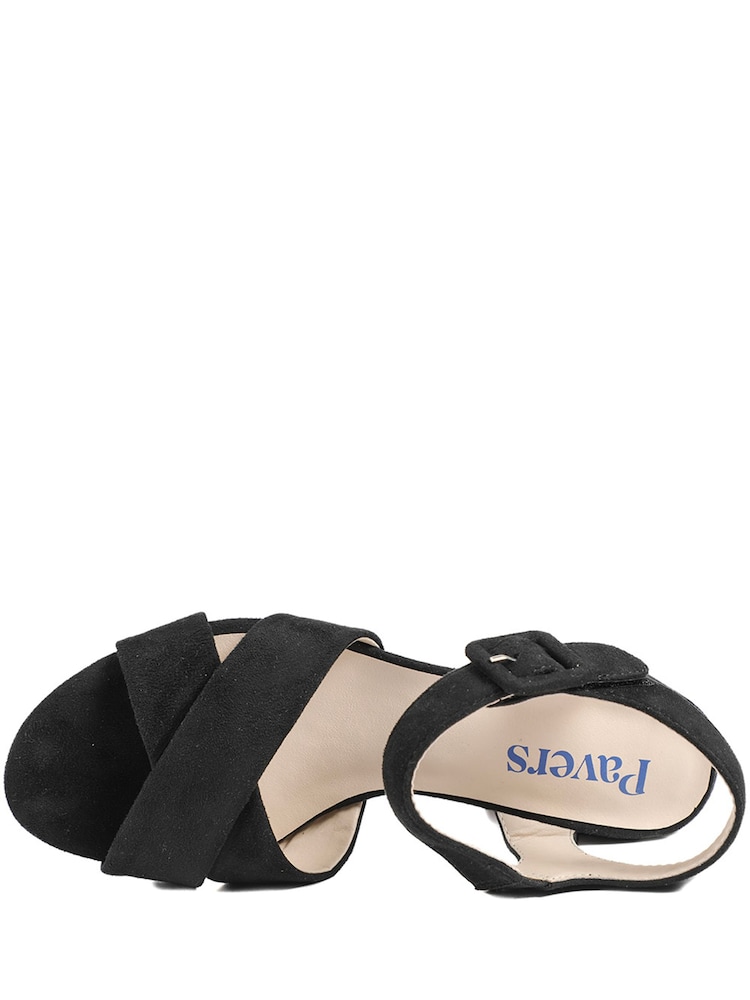 Pavers Black Elegant Block Heeled Sandals - Image 6 of 6
