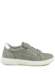 Pavers Sage Green Casual Breathable Zip Trainers - Image 2 of 5