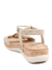 Pavers Soft Gold Wide Fit Wedge Heel Elasticated Sandals - Image 3 of 5