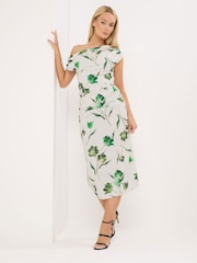Star by Julien MacDonald Green Draped Midi Dress - Image 2 of 5