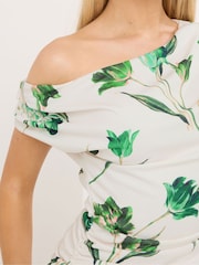 Star by Julien MacDonald Green Draped Midi Dress - Image 4 of 5