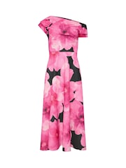 Star by Julien MacDonald Pink Draped Midi Skater Dress - Image 5 of 6
