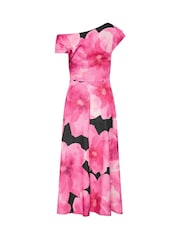 Star by Julien MacDonald Pink Draped Midi Skater Dress - Image 6 of 6