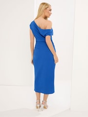Star by Julien MacDonald Blue Draped Midi Dress - Image 3 of 5