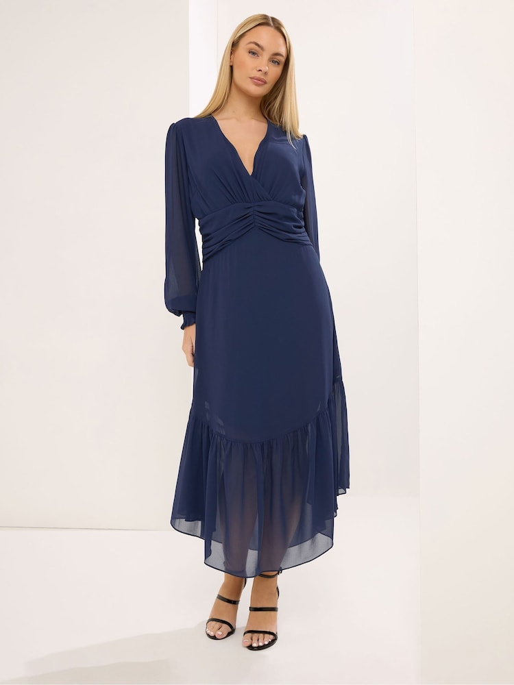 Star by Julien MacDonald Blue Deep V Midaxi Dress - Image 2 of 6 Star by Julien MacDonald Blue Deep V Midaxi Dress - Image 2 of 6