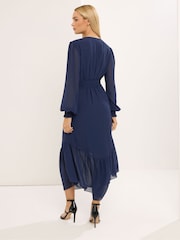 Star by Julien MacDonald Blue Deep V Midaxi Dress - Image 3 of 6