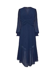 Star by Julien MacDonald Blue Deep V Midaxi Dress - Image 5 of 6