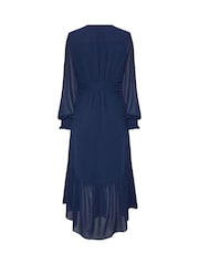 Star by Julien MacDonald Blue Deep V Midaxi Dress - Image 6 of 6