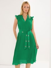 Star by Julien MacDonald Green Pleated Eyelet Dress - Image 1 of 5