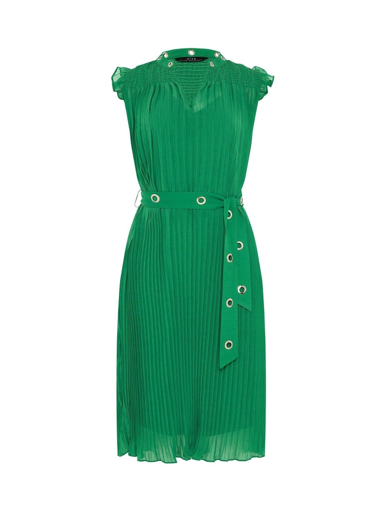 Star by Julien MacDonald Green Pleated Eyelet Dress - Image 5 of 5