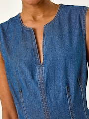 Roman Blue Panel Detail Midi Dress - Image 5 of 5