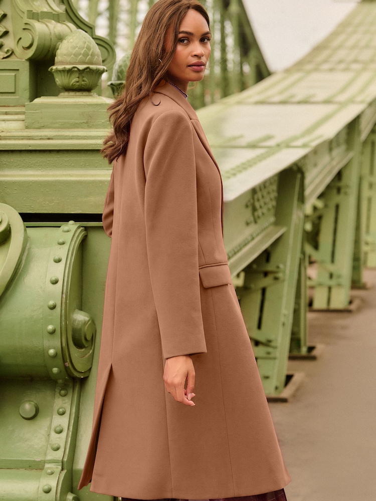 Түйе қоңыры - Love & Roses Faux Wool Crombie Coat - 5суретінің 5 суреті