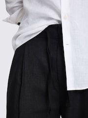 MOSS Black Linen-Blend Shorts - Image 3 of 4