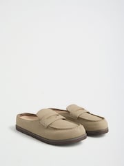 Friends Like These Taupe Faux Suede Clog Slip On Casual Footbed - Image 2 of 4