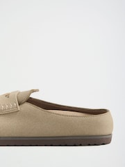 Friends Like These Taupe Faux Suede Clog Slip On Casual Footbed - Image 4 of 4