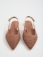 Friends Like These keinonahkaisista kudotuista slingback-ballerina-kengistä - Kuva 1 / 5