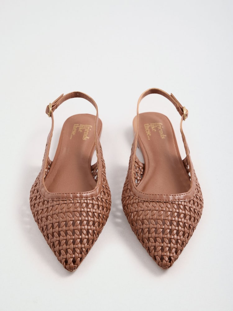 Friends Like These keinonahkaisista kudotuista slingback-ballerina-kengistä - Kuva 1 / 5 Friends Like These keinonahkaisista kudotuista slingback-ballerina-kengistä - Kuva 1 / 5
