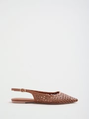 Friends Like These keinonahkaisista kudotuista slingback-ballerina-kengistä - Kuva 2 / 5