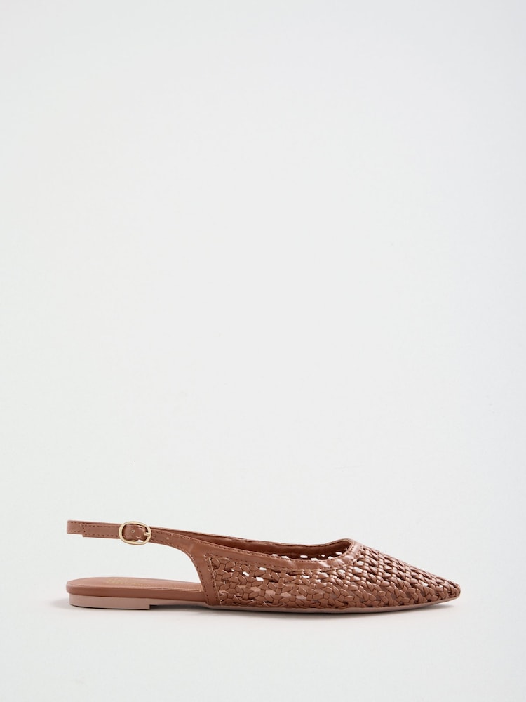 Friends Like These keinonahkaisista kudotuista slingback-ballerina-kengistä - Kuva 2 / 5 Friends Like These keinonahkaisista kudotuista slingback-ballerina-kengistä - Kuva 2 / 5