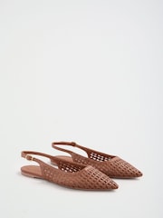 Friends Like These keinonahkaisista kudotuista slingback-ballerina-kengistä - Kuva 3 / 5