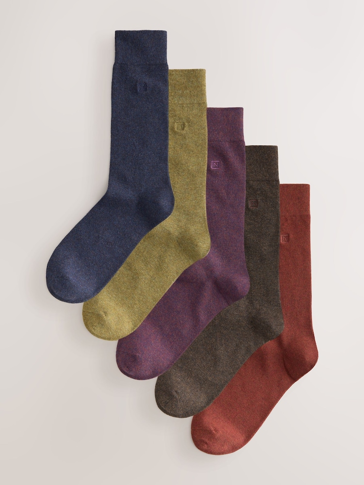 Rich Red/Green Marl Embroidered Lasting Fresh Socks - Image 1 of 8 Rich Red/Green Marl Embroidered Lasting Fresh Socks - Image 1 of 8