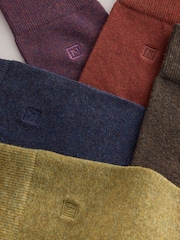 Rich Red/Green Marl Embroidered Lasting Fresh Socks - Image 7 of 8