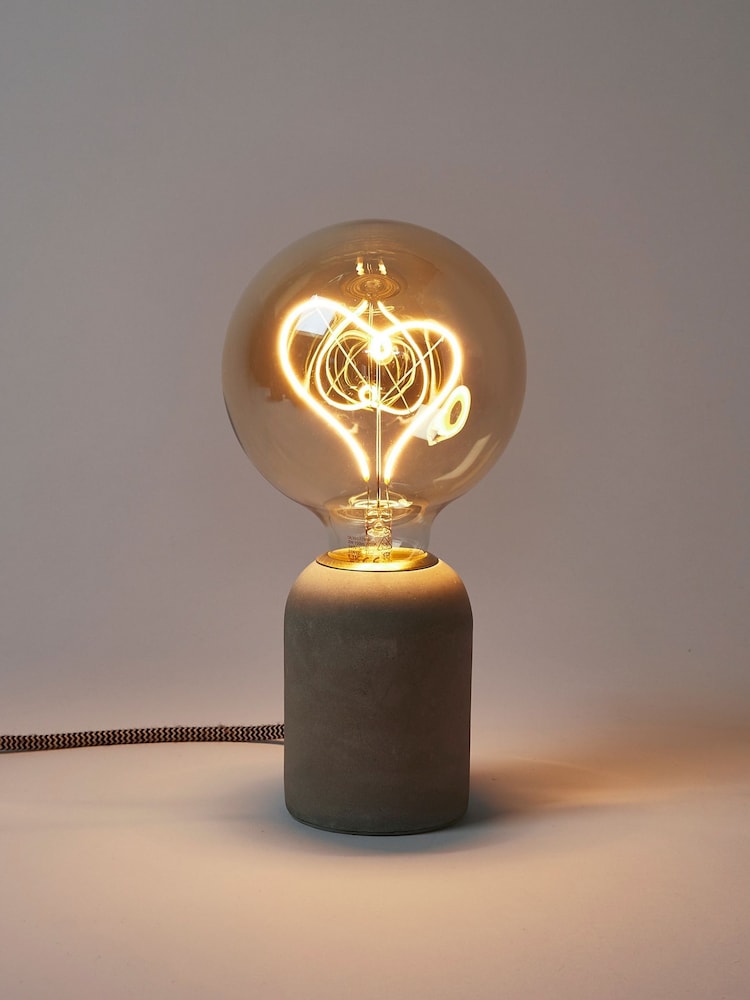 Oliver Bonas Grey Hato E27 150ml 2W Heart LED Light Bulb - Image 2 of 4