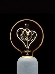 Oliver Bonas Grey Hato E27 150ml 2W Heart LED Light Bulb - Image 4 of 4