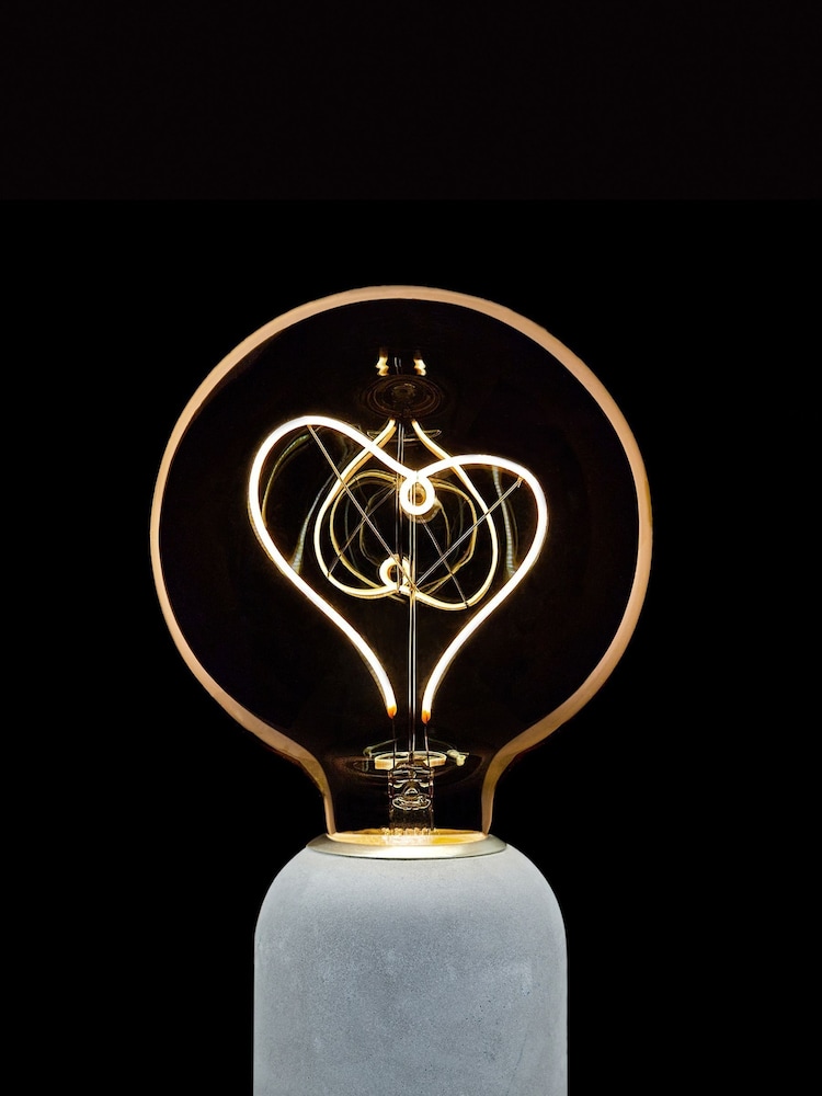 Oliver Bonas Grey Hato E27 150ml 2W Heart LED Light Bulb - Image 4 of 4