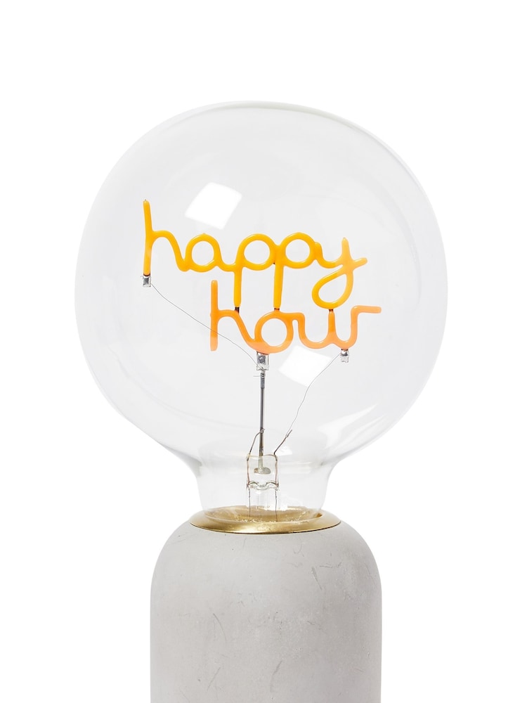 Oliver Bonas Grey Happy Hour E27 130lm 2W LED Light Bulb - Image 1 of 3