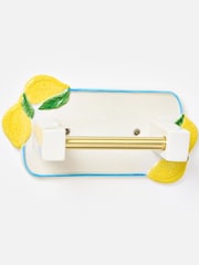 Oliver Bonas Cream Lemon Ceramic Toilet Roll Holder - Image 3 of 5