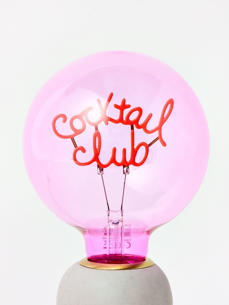 Oliver Bonas Pink Cocktail Club E27 LED Light Bulb - Image 1 of 4 Oliver Bonas Pink Cocktail Club E27 LED Light Bulb - Image 1 of 4