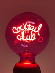 Oliver Bonas Pink Cocktail Club E27 LED Light Bulb - Image 3 of 4